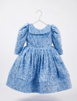 Luxury Sky Blue Sequin Princess Dress for Girls | Long Sleeve Party Dress | Birthday, Wedding & Special Occasion Dress