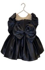Luxury Black Princess Dress for Girls | Puff Sleeve Satin Party Dress | Elegant Birthday, Wedding & Formal Occasion Dress - Image 2