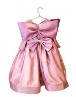 Luxury Pink Satin Princess Dress for Girls | Oversized Bow Party Dress | Elegant Birthday, Wedding & Flower Girl Dress - Image 2